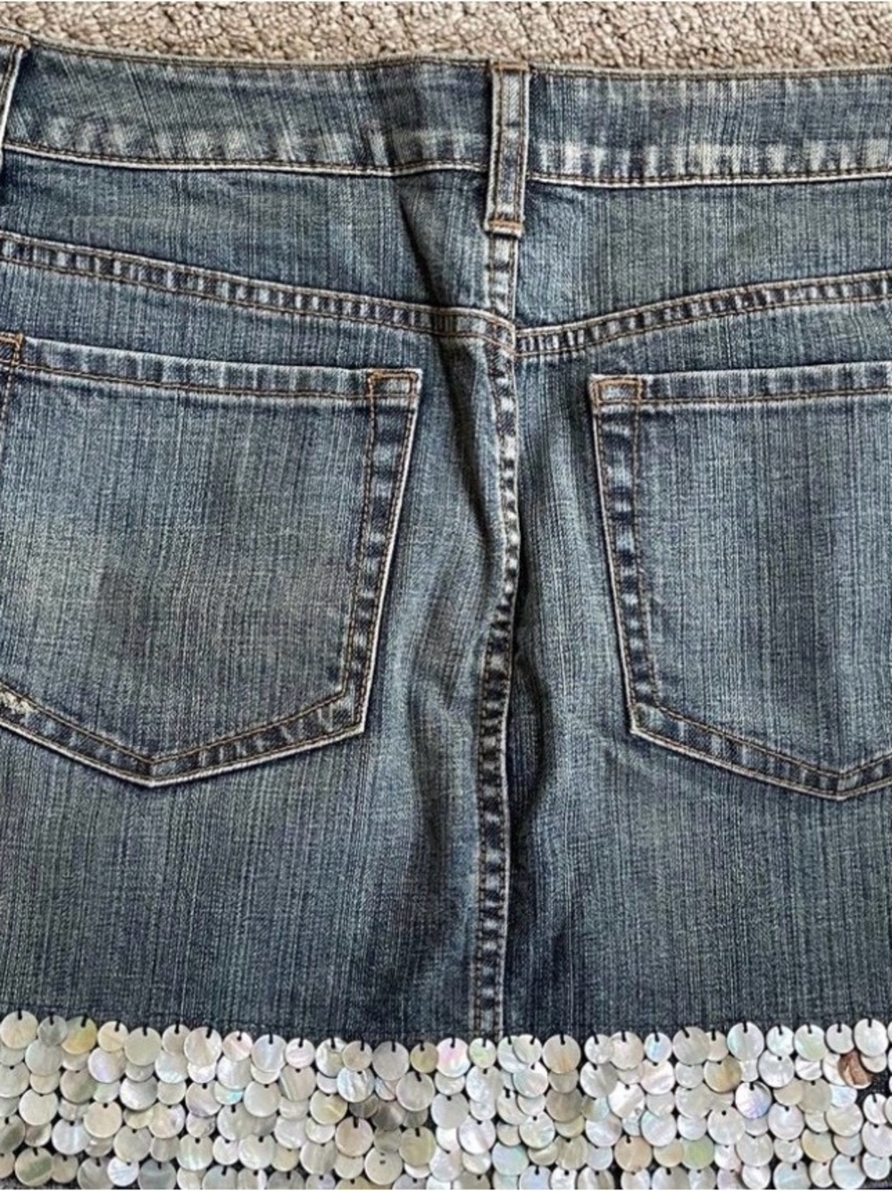 LONDONJEAN Blue Denim Seashell Trim Mini Skirt - Victoria’s Secret - Picture 2 of 8